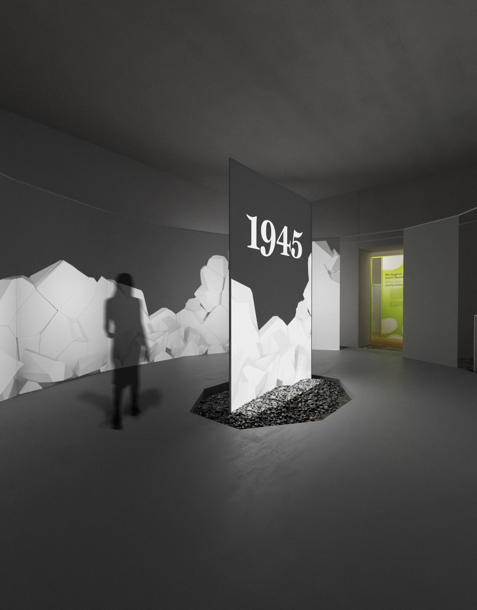 Room 1, intro: diagonal view